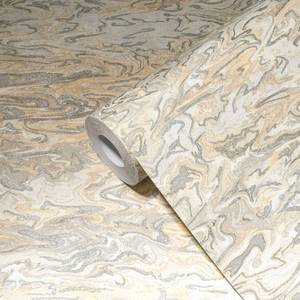 Tapete Marmoroptik Beige Silber Gold Beige - Silber