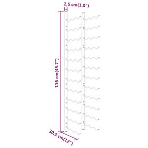 Casier à vin 3002525-2 (lot de 2) Blanc - Métal - 3 x 116 x 30 cm