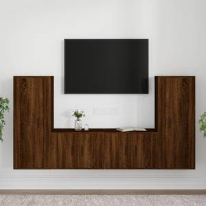 TV-Schrank 4er Set D568 Eiche Schwarzbraun Dekor