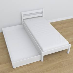 Einzelbett N01 mit Schublade Weiß - 90 x 200 cm