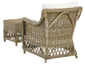 Sessel RIBOLLA Beige - Blau - Weiß - Rattan - 66 x 78 x 70 cm