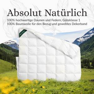 SOMMERFRISCHE Daunendecke Bettdecke Weiß - Naturfaser - 135 x 3 x 200 cm