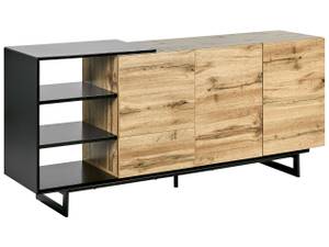 Sideboard FIORA Schwarz - Braun - Holzwerkstoff - 160 x 75 x 40 cm