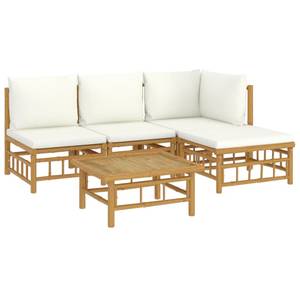 Salon de jardin 3028492-9 (lot de 5) Blanc - Bambou - 69 x 65 x 69 cm