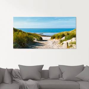 Glasbild Strand mit Sanddüne Weg zur See 125 x 50 cm