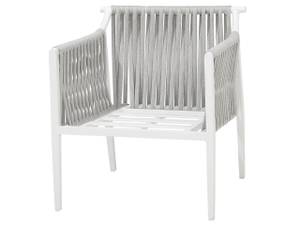 Set de jardin LATINA Gris - Blanc - Métal - 145 x 76 x 74 cm