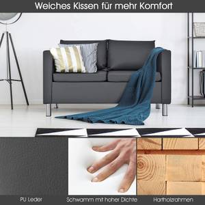 2 Sitzer Sofa Grau - Holzwerkstoff - 60 x 63 x 120 cm
