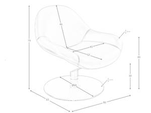 Armlehnenstuhl Braun - Kunstleder - Textil - 86 x 79 x 83 cm