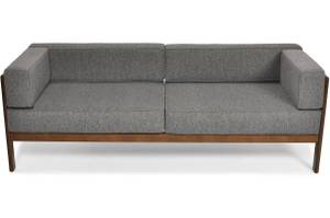 Gartensofa EDEN 3 Grau - Massivholz - 202 x 72 x 77 cm