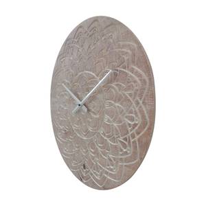 Horloge murale Oryza Marron - En partie en bois massif - 50 x 50 x 5 cm