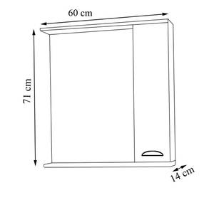 Spiegelschrank Casalo Weiß - Holzwerkstoff - 60 x 71 x 14 cm