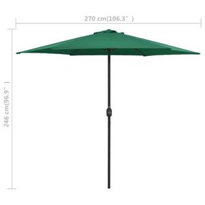 Parasol 3001273 Vert - Métal - Textile - 270 x 246 x 270 cm