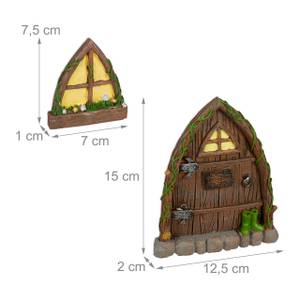 Set pour fée d’extérieur (jardin) Marron - Vert - Jaune - Matière plastique - Pierre - 13 x 15 x 2 cm