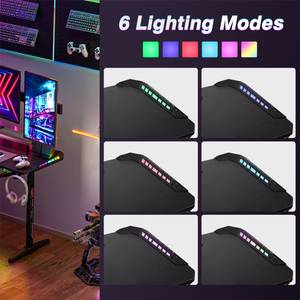 Gaming Tisch Computertisch mit LED Tiefe: 100 cm