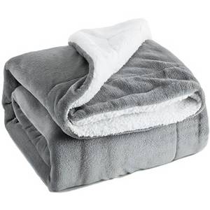 Sherpa Kuscheldecke Wohn Fleece Decke Grau - Textil - 150 x 2 x 200 cm