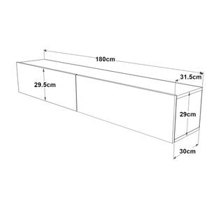 Meuble TV Lapinlahti Imitation chêne rustique - Largeur : 180 cm