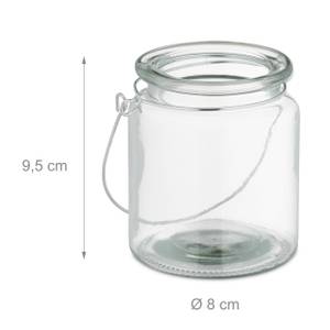 Windlicht Glas 12er Set Silber - Glas - Metall - 8 x 10 x 8 cm