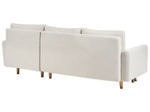 Ecksofa SIRO Beige - Creme - Eiche Hell - Armlehne davorstehend rechts - Ecke davorstehend links - Schlaffunktion davorstehend links