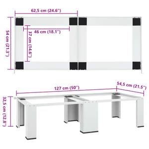 Socle pour machine à laver 51194 Blanc - Métal - 127 x 33 x 55 cm