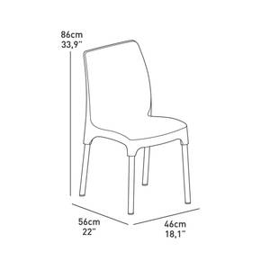 Gartentisch und Stuhl Set Grau - Kunststoff - 60 x 75 x 60 cm