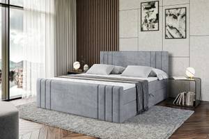 Boxspringbett IDRIKO-Z Hellgrau - Breite: 120 cm - H4