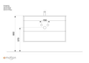 Badmöbel-Set Lex 100cm (2-teilig) inkl. Grau - Holzwerkstoff - 47 x 65 x 100 cm