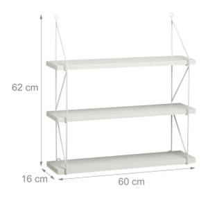 2 x Hängeregal für die Wand weiß Weiß - Holzwerkstoff - Metall - 60 x 62 x 16 cm