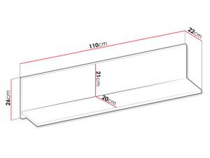 Wandregal Fargo FG09 Grau - Holzwerkstoff - 22 x 26 x 110 cm