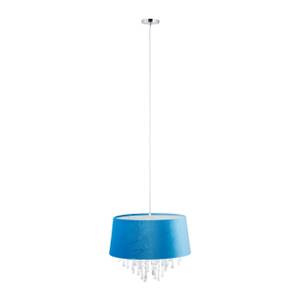 Lampe à suspension cristaux Bleu - Métal - Matière plastique - Textile - 46 x 140 x 46 cm