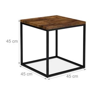 Table d'appoint design industriel Noir - Marron - Bois manufacturé - Métal - 45 x 45 x 45 cm