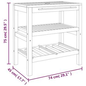 Waschtisch 353955 Braun - Massivholz - Holzart/Dekor - 45 x 75 x 74 cm