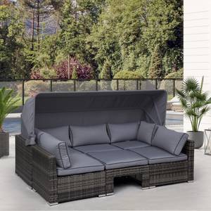 Gartenmöbel-Set (4-tlg.) 862-027 Grau - Polyrattan - 75 x 64 x 215 cm