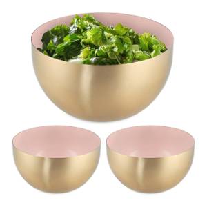 3 x Salatschüssel Edelstahl rosa-gold Gold - Hellrosa