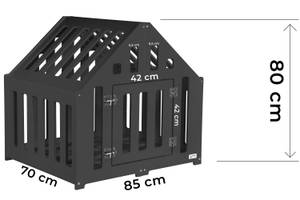 Hundehütte PETHOUSE Schwarz - 85 x 80 x 70 cm