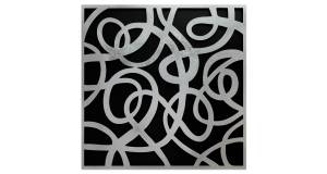 Tableau métallique 3D Swirling Dance Noir - Argenté - Métal - 80 x 80 x 3 cm