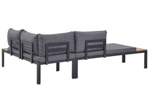 Lounge Set PIENZA 3-tlg Schwarz - Braun - Grau - Kunststoff - 238 x 76 x 168 cm