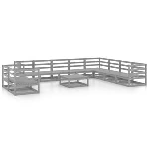 Garten-Lounge-Set (11-teilig) 3009707-1 Grau - Massivholz - Holzart/Dekor - 70 x 30 x 70 cm