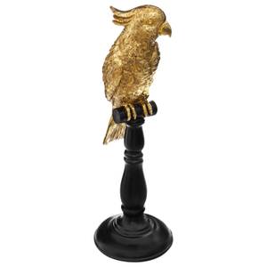 Dekofigur aus Polyresin, goldene Papagei Gold - Keramik - 13 x 33 x 13 cm