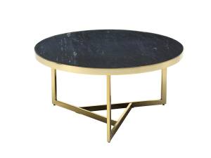 Table basse ROBURTA Noir - Pierre - 80 x 40 x 80 cm