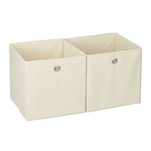 Aufbewahrungsbox Stoff im 2er Set Beige