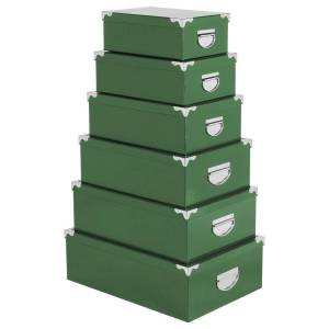 6 rechteckigen Aufbewahrungsboxen Grün - Papier - 34 x 16 x 48 cm