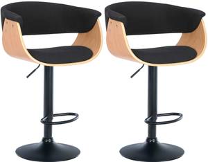 Tabourets de bar Vestal Lot de 2 Imitation hêtre - Noir