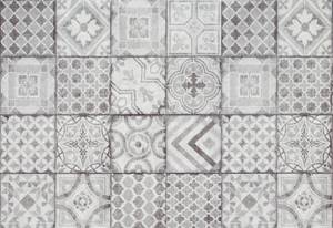 Tapete 3D Wallpaper Moroccan Tiles Grau - Kunststoff - 68 x 1 x 400 cm