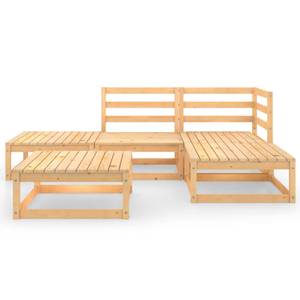 Garten-Lounge-Set (5-teilig) 3009911-1 Braun - Massivholz - Holzart/Dekor - 70 x 30 x 70 cm