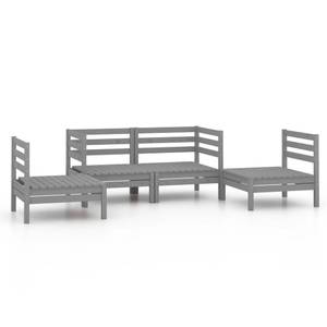 Garten-Lounge-Set Grau - Massivholz - Holzart/Dekor - 64 x 63 x 64 cm