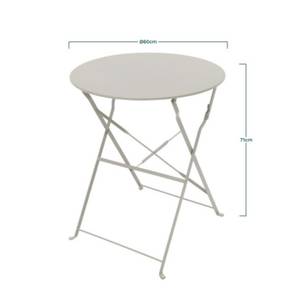 Set bistrot pliant acier 2 places taupe Taupe