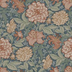 Tapete Blumenmuster 7372 Blau - Pink