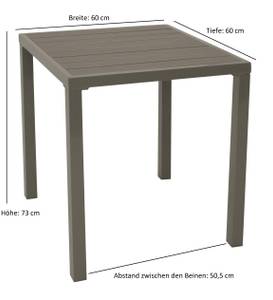 Bistrotisch VARENNA Grau - Metall - Kunststoff - 60 x 73 x 60 cm