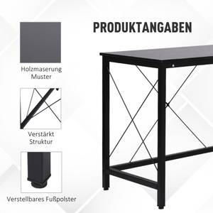 L-förmiger Schreibtisch 836-122BK Esche Schwarz Dekor