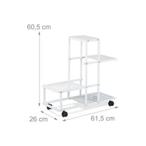 Pflanzenständer 4 Ablagen Weiß - Metall - Kunststoff - 62 x 61 x 26 cm